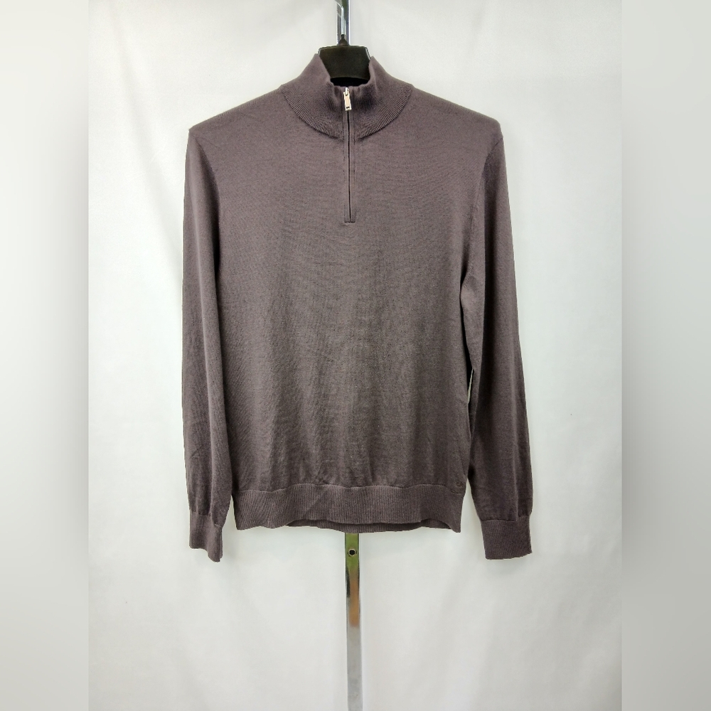 Calvin Klein Men's Taupe Zip-Up Sweater